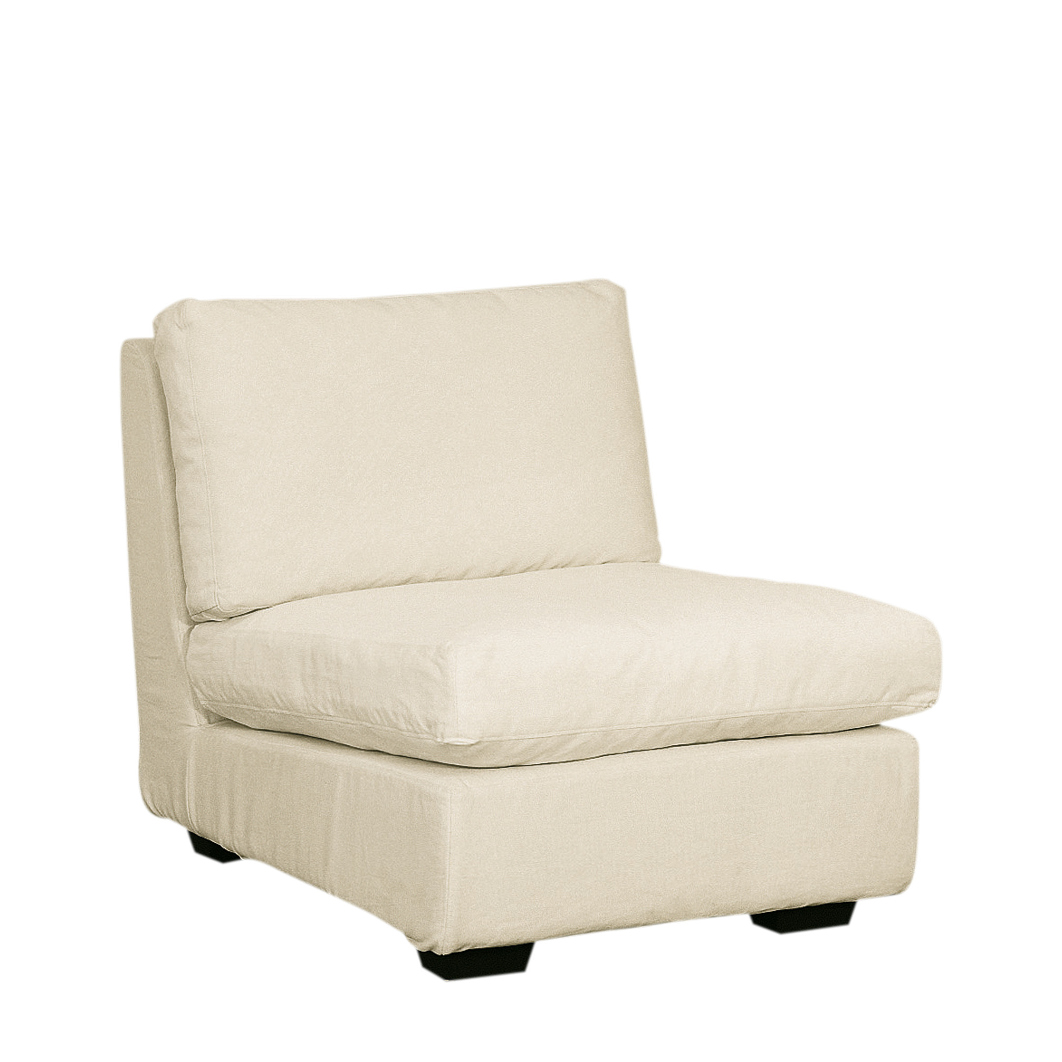 Savile Modular Armless Sofa Chair - Ecru