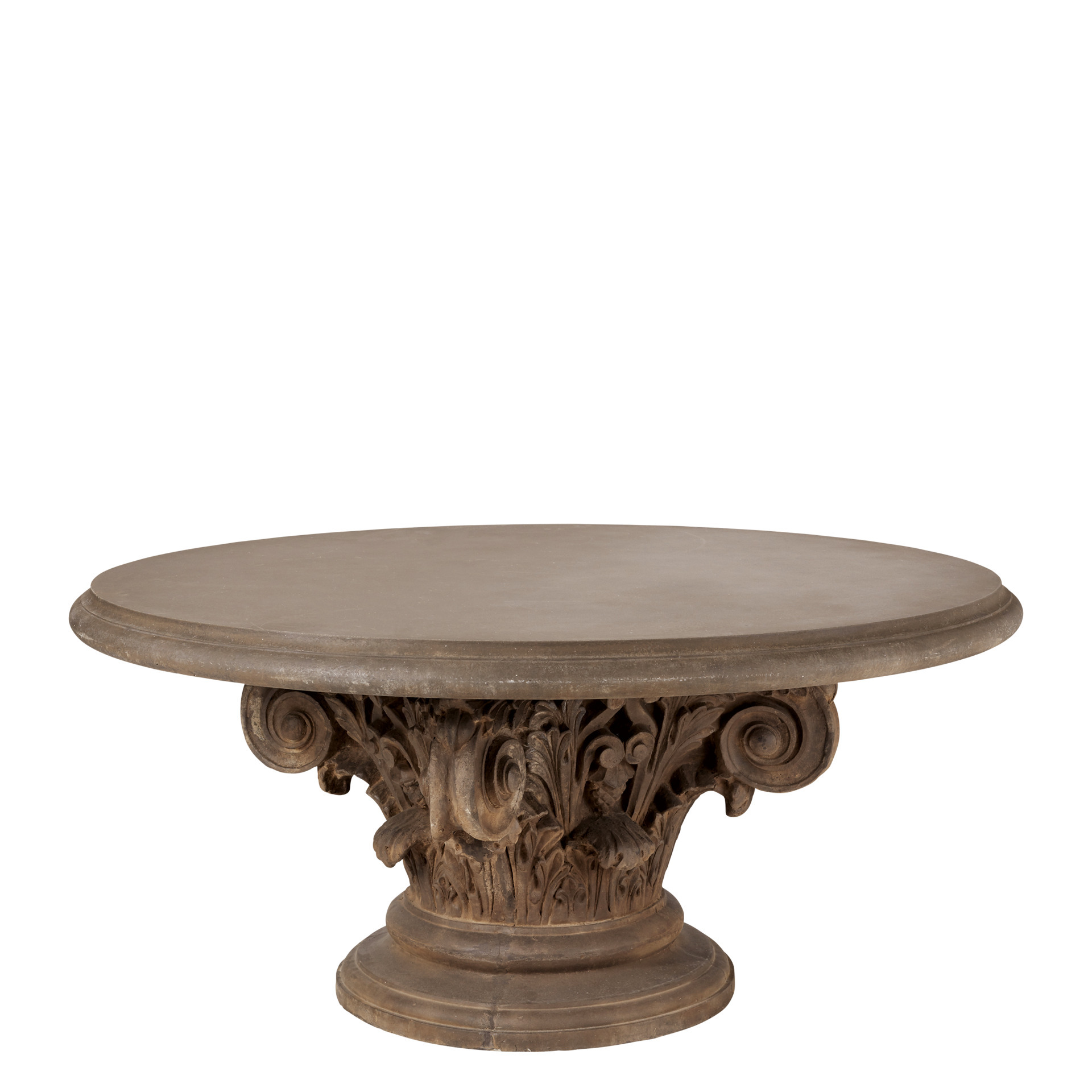 Round Acanthus Indoor/Outdoor Dining Table - Brown