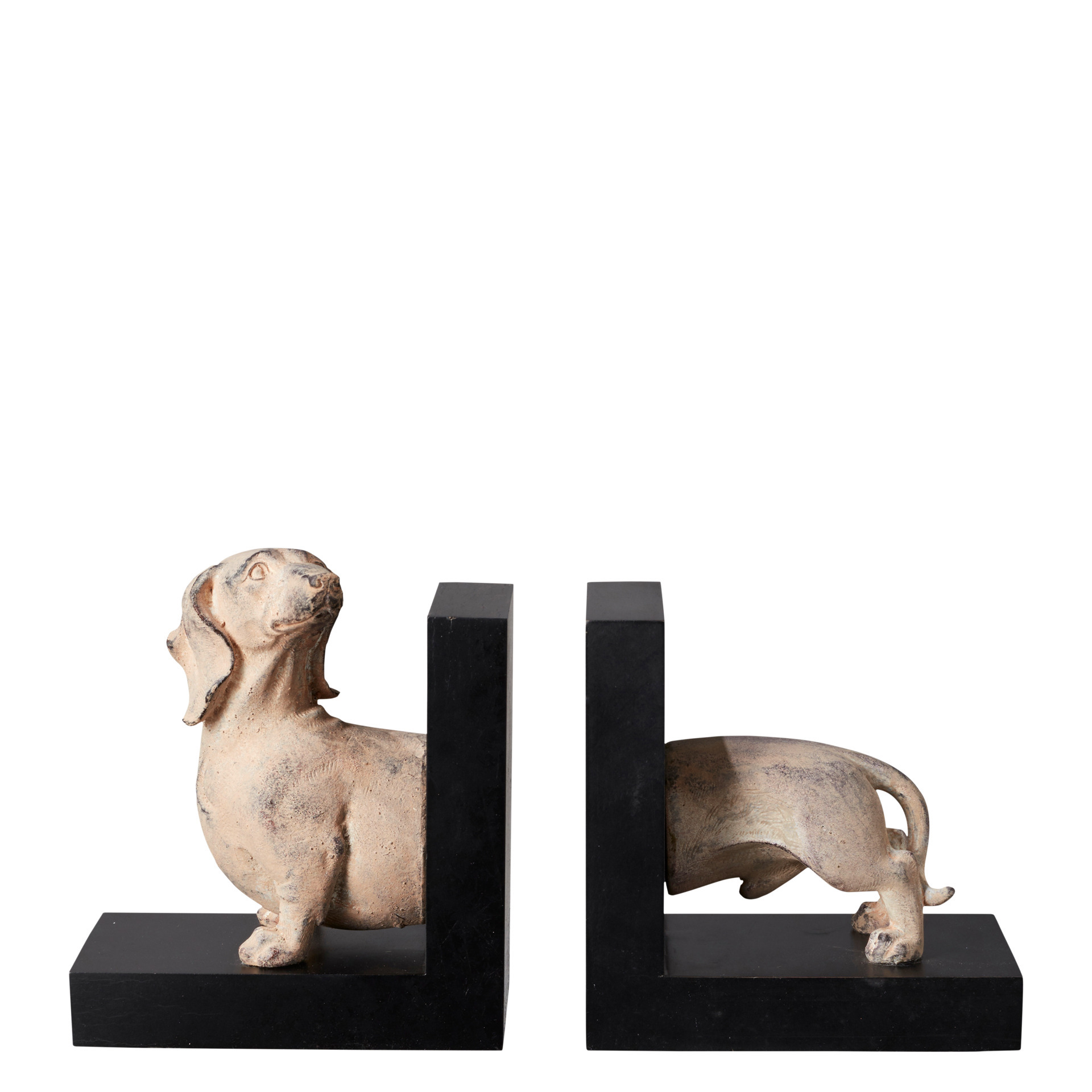 Dachshund Dog Bookends - Natural