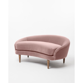 Luna Dusty Pink Velvet Loveseat Sofa