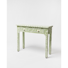 Lohko Green Floral Inlay Desk & Dressing Table