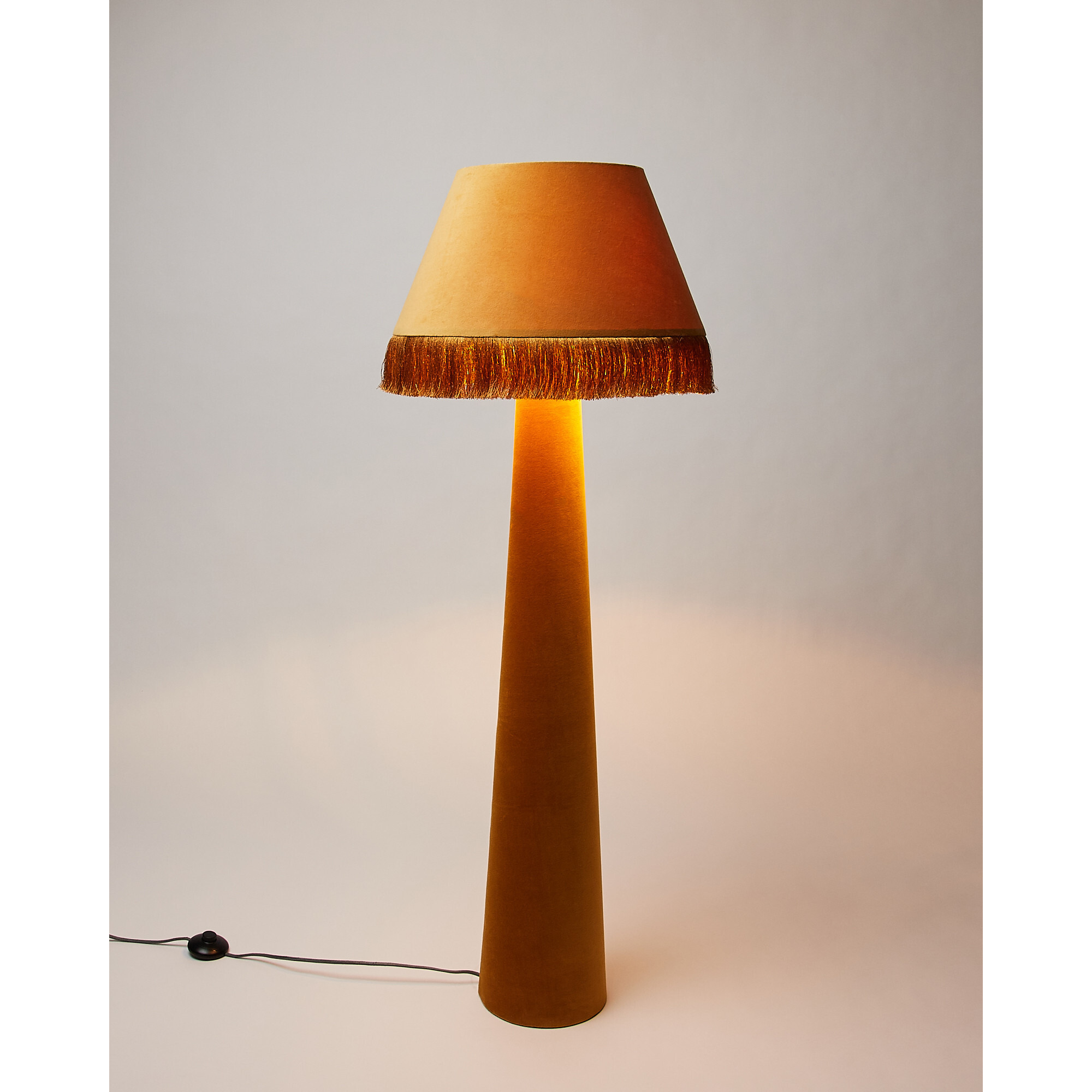 Ero Mustard Yellow Velvet & Tassel Floor Lamp