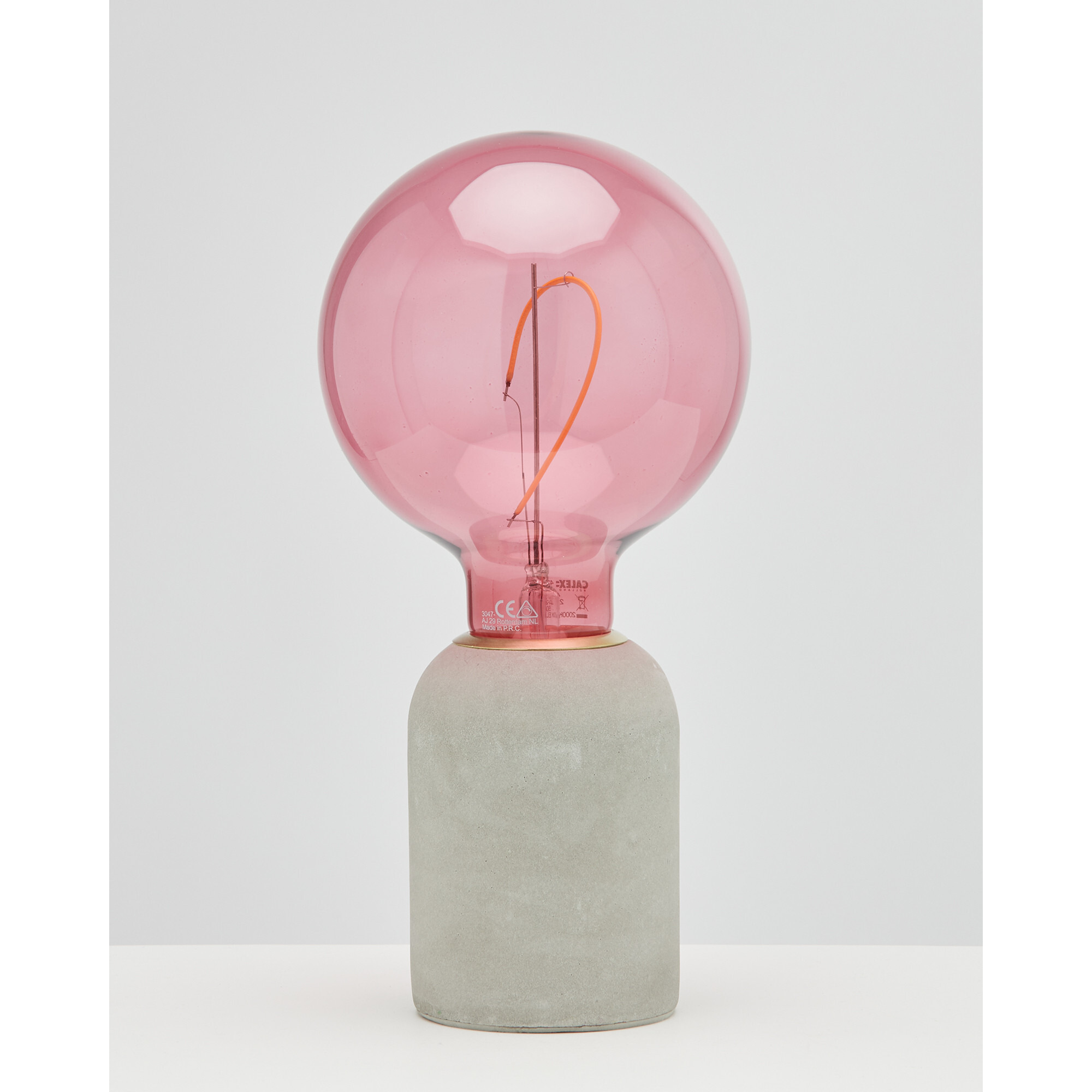 Dark Pink Coloured Glass E27 G125 LED Light Bulb