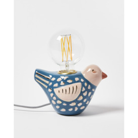 Ovie Bird Blue Ceramic Desk & Table Lamp
