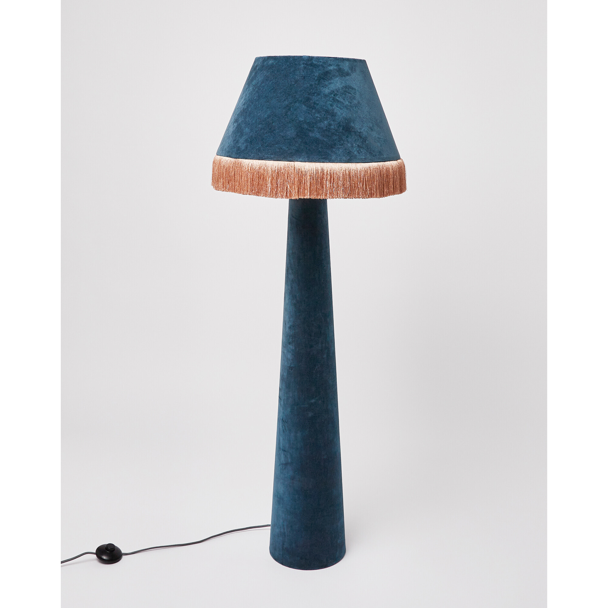 Ero Navy Blue Velvet & Tassel Floor Lamp
