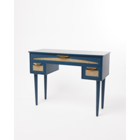 Bue Blue Mango Wood & Rattan Desk & Dressing Table