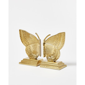 Butterfly Gold Metal Book Ends