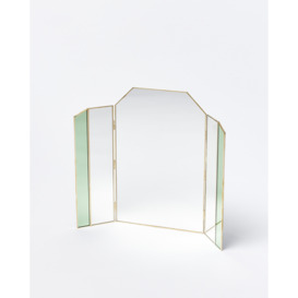 Triple Gold & Glass Dressing Table Mirror