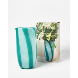 Raya Striped Blue Glass Vase