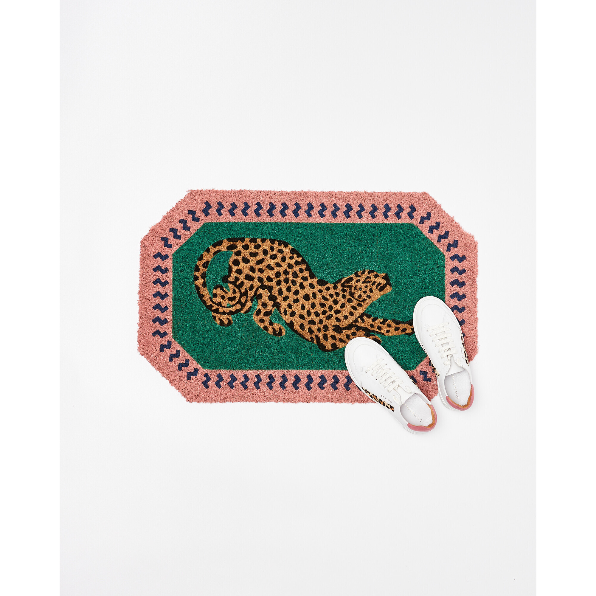 Leopard Green & Pink Doormat