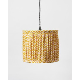 Ikat Yellow Cotton Drum Lamp Shade