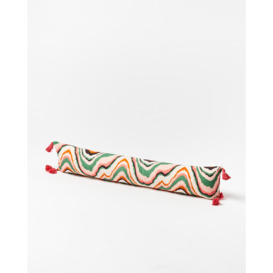 Abstract Green Fabric Draught Excluder Cushion