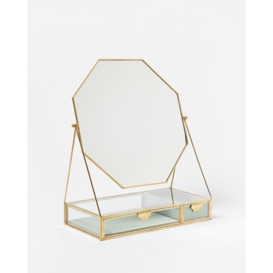 Gold & Glass Gold Octagonal Dressing Table Mirror