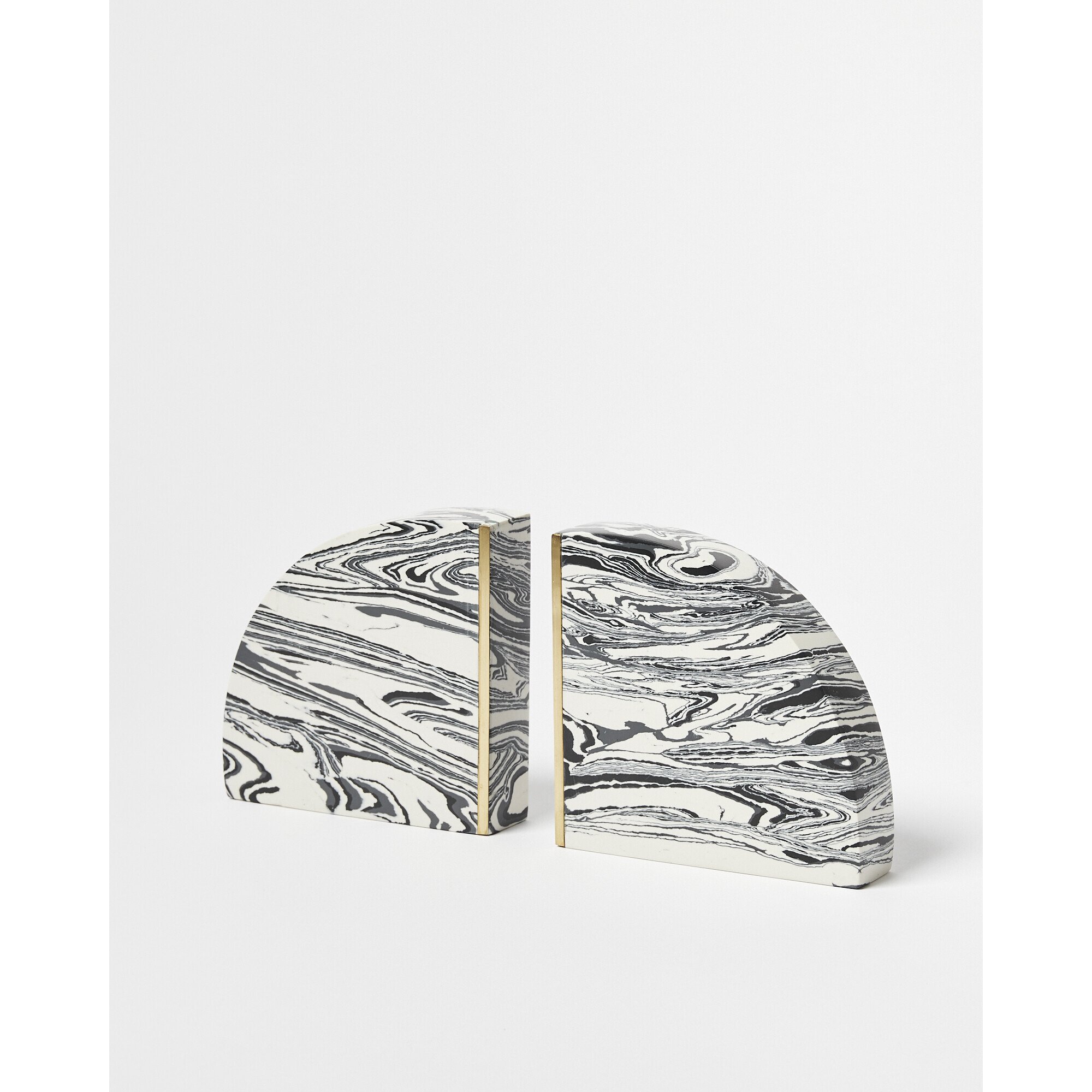 Monochrome Marble Book Ends