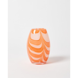 Andros Swirl Orange Glass Vase