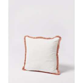 Issey Velvet Fringed White Cushion Cover