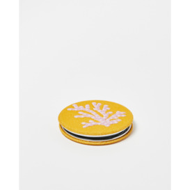 Coral Yellow Compact Travel Mirror