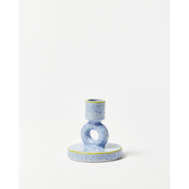 Tuo Blue Ceramic Candlestick Holder