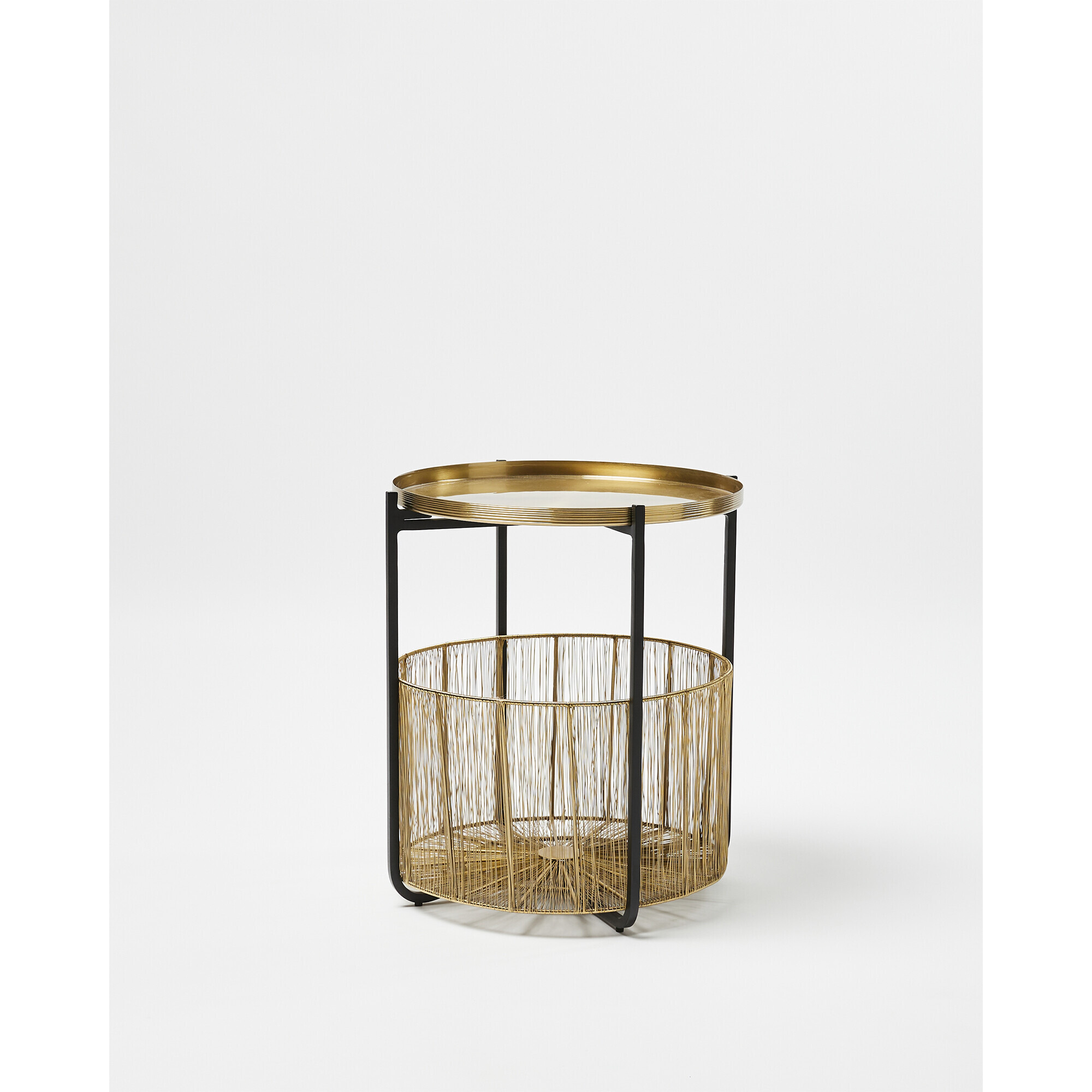 Iggy Gold Metal Storage Side Table