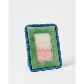 "Issey Fringed Green Photo Frame 4x6"""