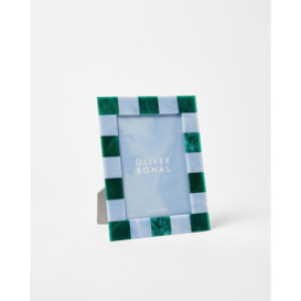 "Alyssa Blue & Green Glass Photo Frame 5x7"""