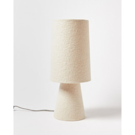 Alma White Boucle Column Table Light