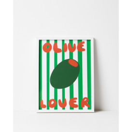 Olive Lover Green Framed Wall Art
