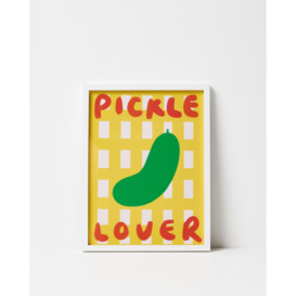 Pickle Lover Yellow Framed Wall Art