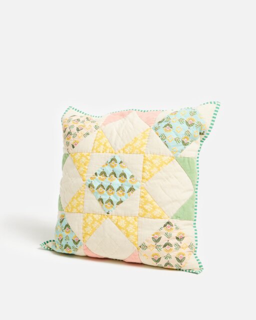 Patchwork Pastel Multicolour Velvet Cotton Cushion Cover 60x60cm