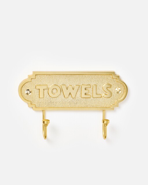 Gold Tone Metal Towels Wall Hook