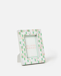 "Lina Green Resin & Mother Of Pearl Photo Frame 6x4"""