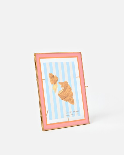 "Colour Block Pink Standing Photo Frame 5x7"""