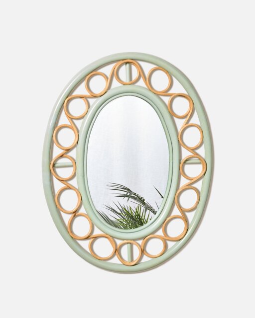 Vero Green Oval Loop Wall Mirror