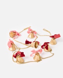 Bell & Velvet Bow Christmas Garland