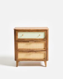 Tinta Green Stripe Mango Wood Chest of Drawers