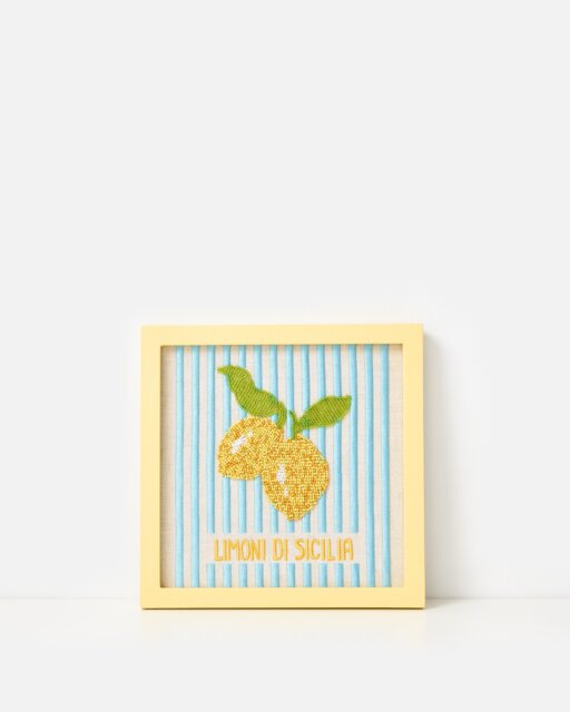 Blue & White Limoni Di Sicilia Beaded Wall Art