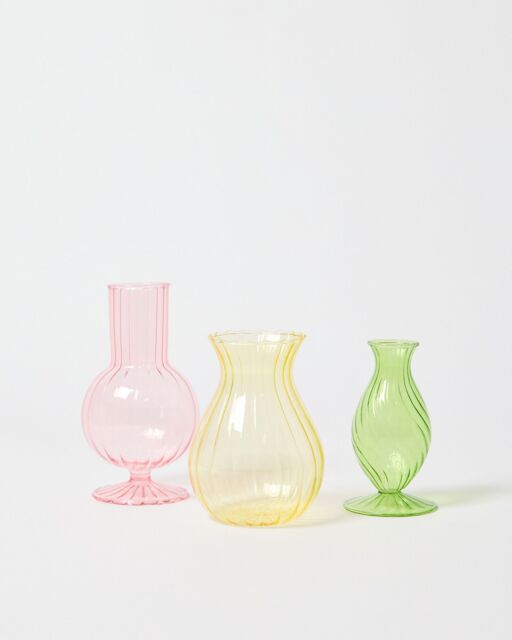 Azul Glass Bud Vases Set of Three