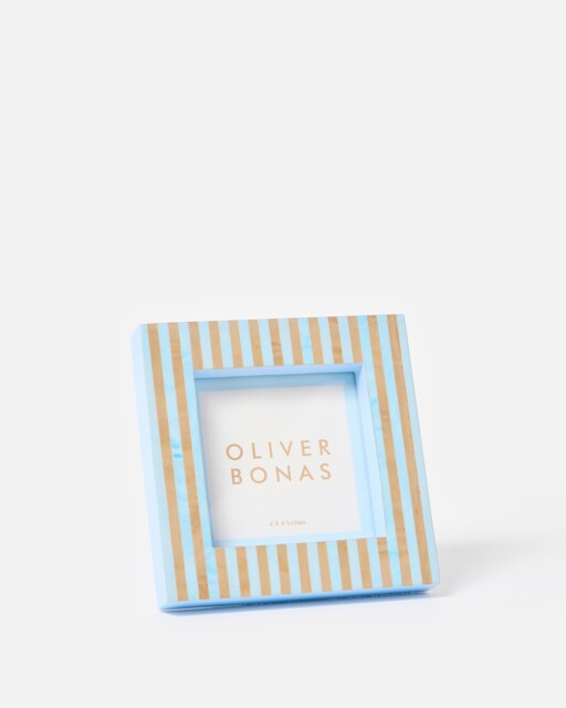 "Paloma Blue Stripe Square Photo Frame 4x4"""