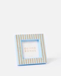"Paloma Blue Stripe Square Photo Frame 4x4"""