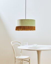 Ero Sage Green Velvet & Tassel Drum Lamp Shade