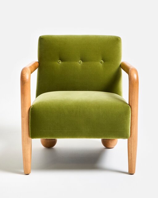 Pablo Green Velvet Accent Chair