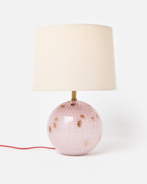 Zoja Pink Glitter Glass Desk & Table Lamp