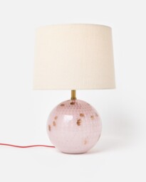 Zoja Pink Glitter Glass Desk & Table Lamp