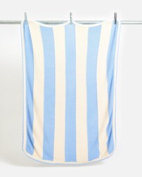 Blue & White Striped Knitted Throw