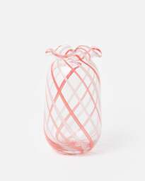 Palmera Red Swirl Glass Vase