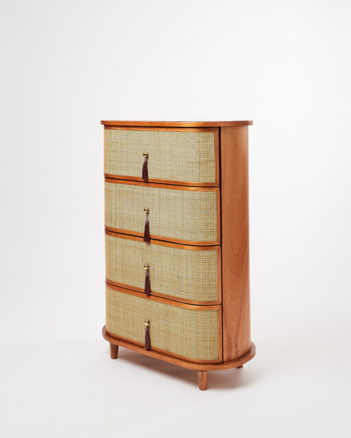 Kinship Rattan Blush Pink Chest of Drawers