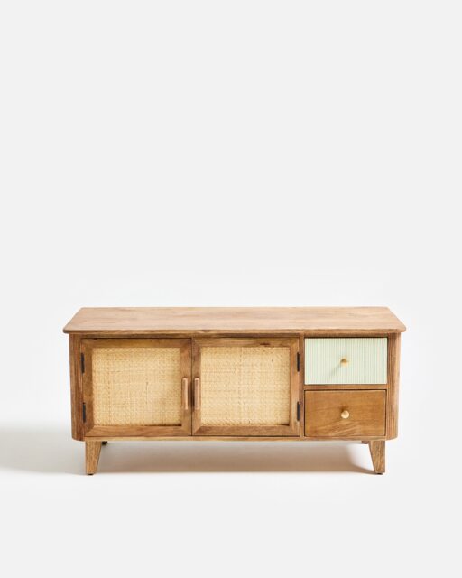 Tinta Green Stripe Mango Wood Sideboard