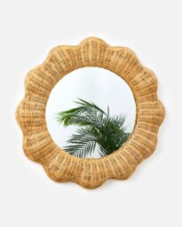 Natural Rattan Scalloped Wall Mirror