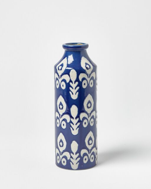 Lola Blue Ceramic Tall Vase
