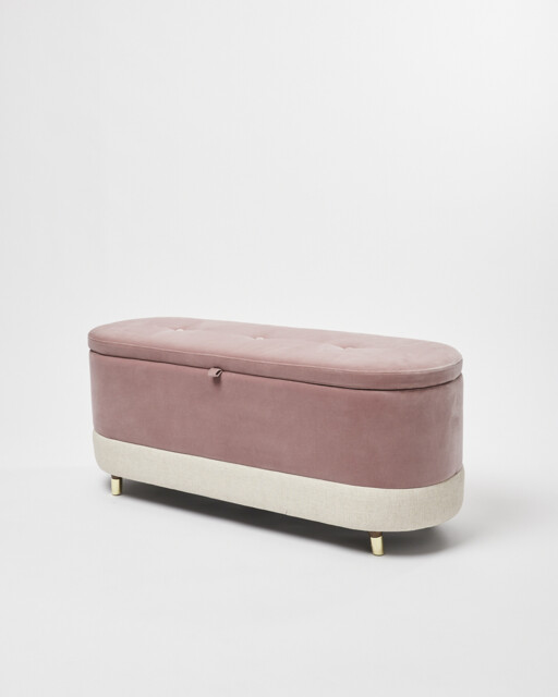Ola Dusty Pink Velvet Ottoman